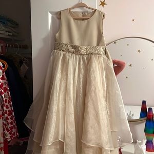 Girls size 6 Champagne colored formal dress